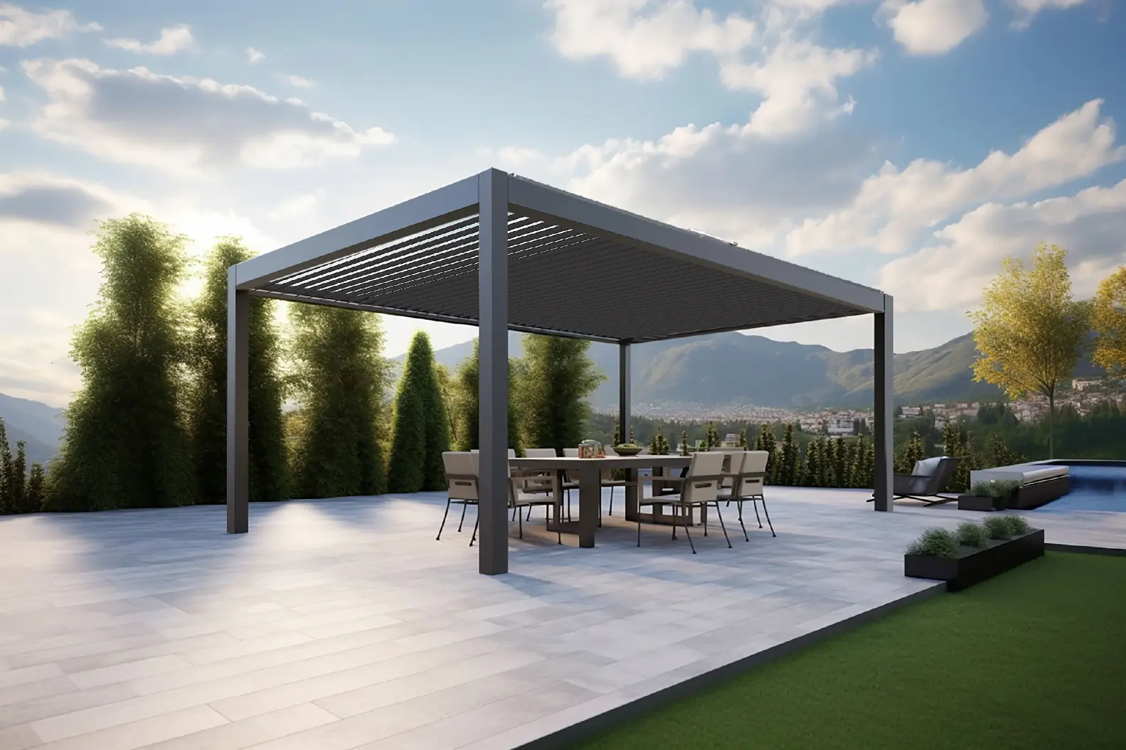 Motorized louvered pergola installed in Warrenton, MO