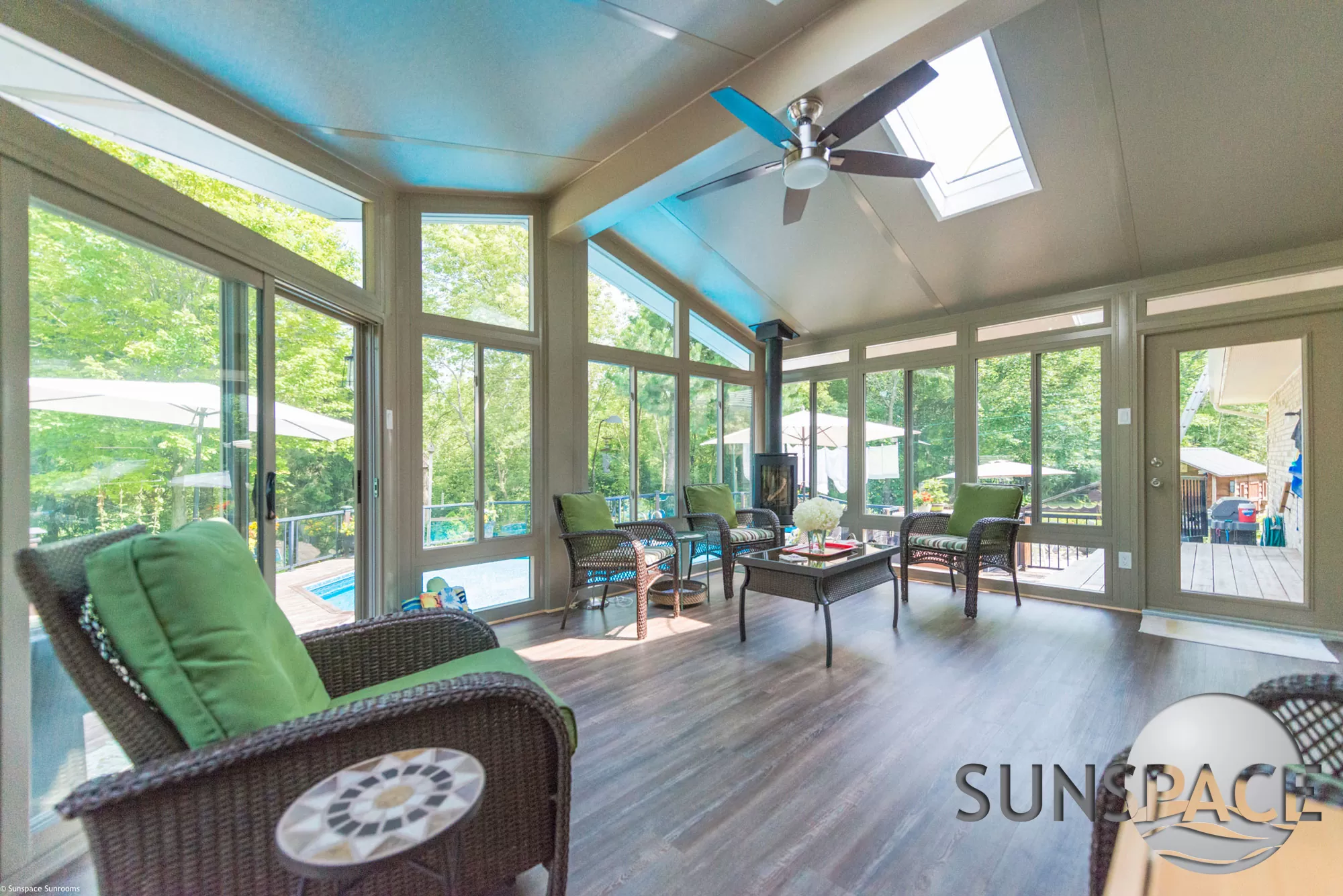 Three-season porch enclosure in Columbia